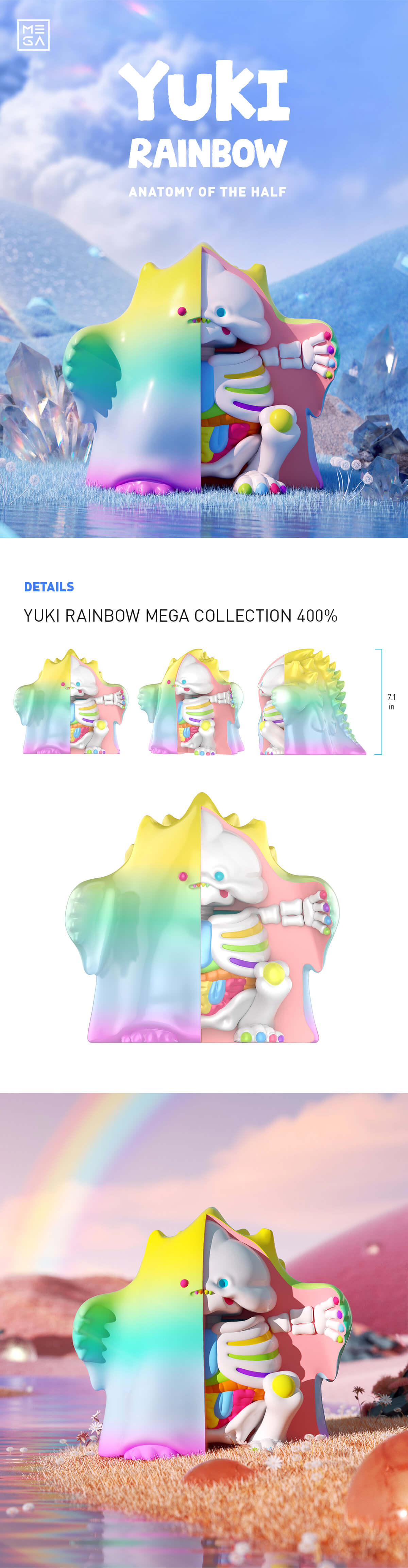 MEGA COLLECTION YUKI Rainbow 400% - POP MART (Singapore)