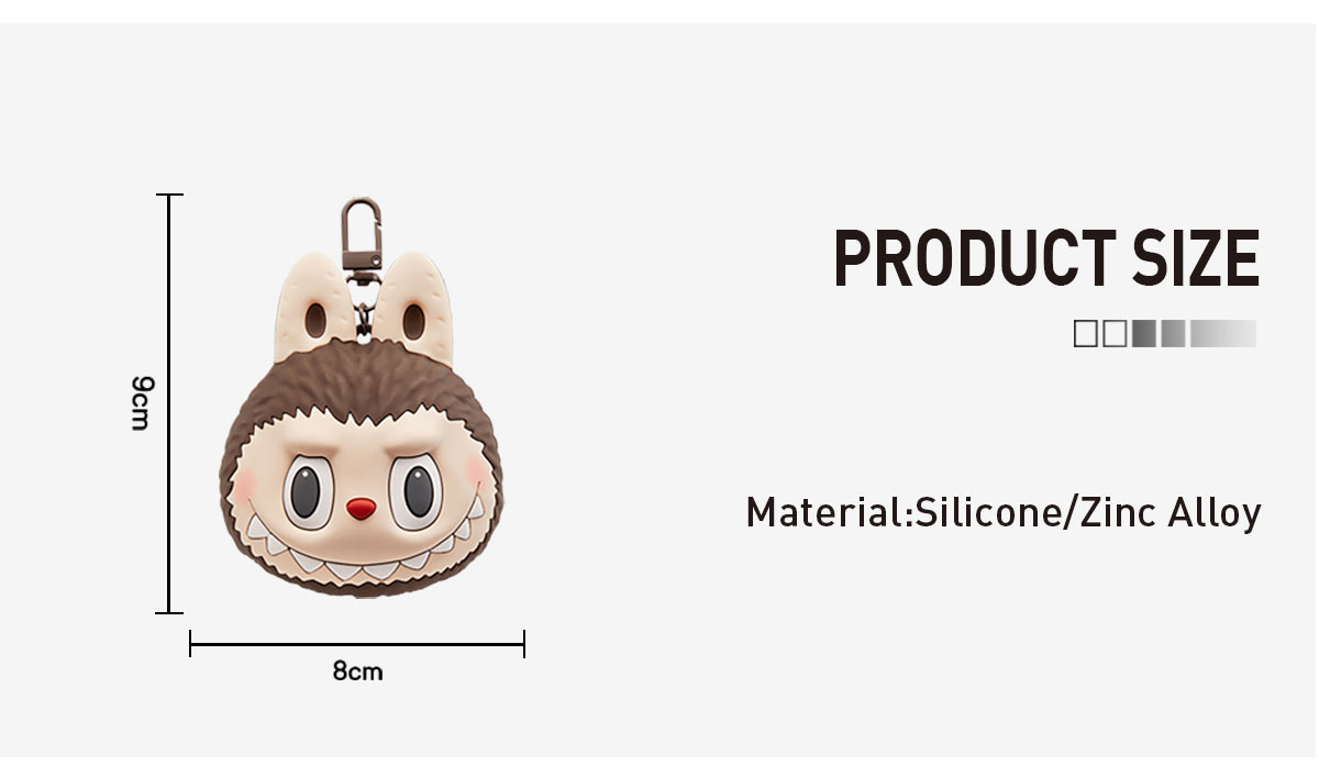 LABUBU Originals-Brown Silicone Earphone Bag - POP MART (Thailand)