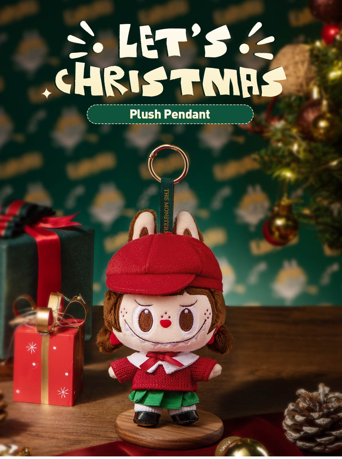 POPMART LABUBU LET’S CHRISTMAS PENDANT THE MONSTERS Let's Christmas Series-Plush Pendant
