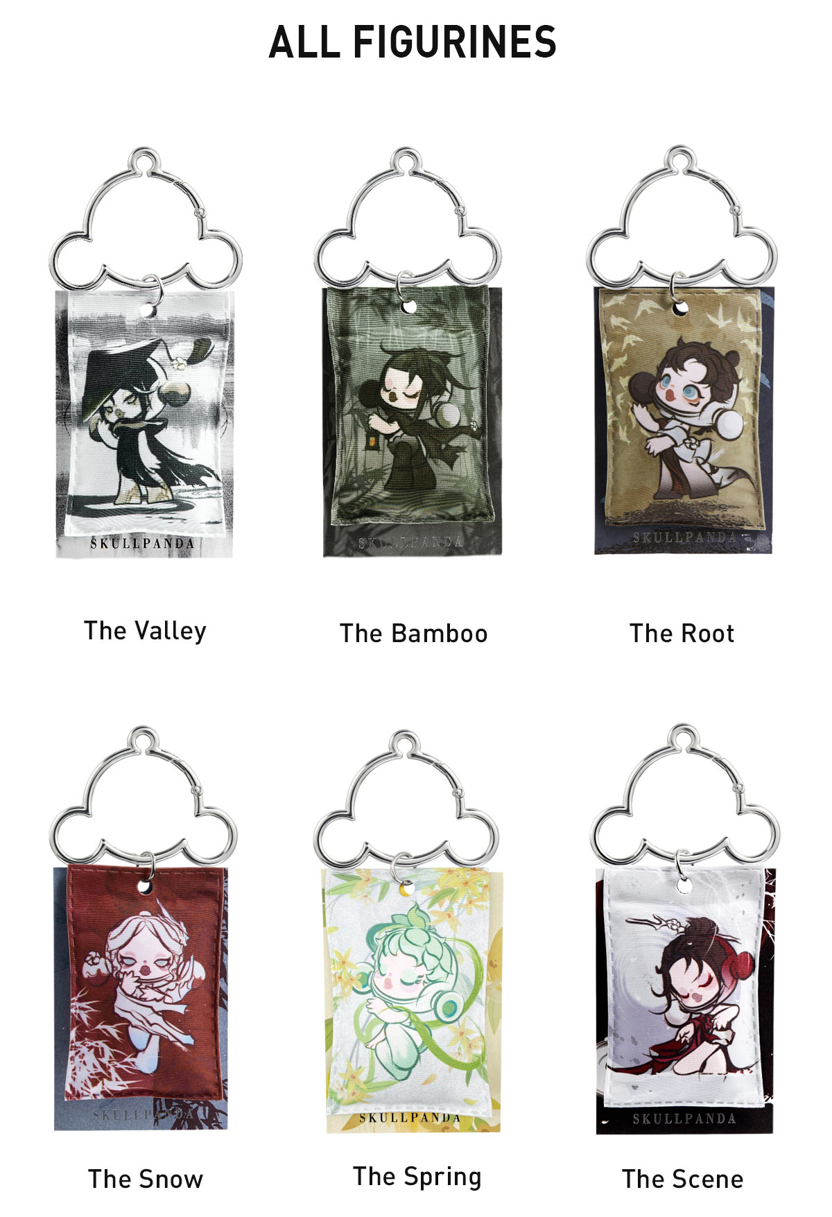 skullpanda 庭前墨枯　5個セット Popmart 2023 new blindbox Skull panda - The ink plum blossom