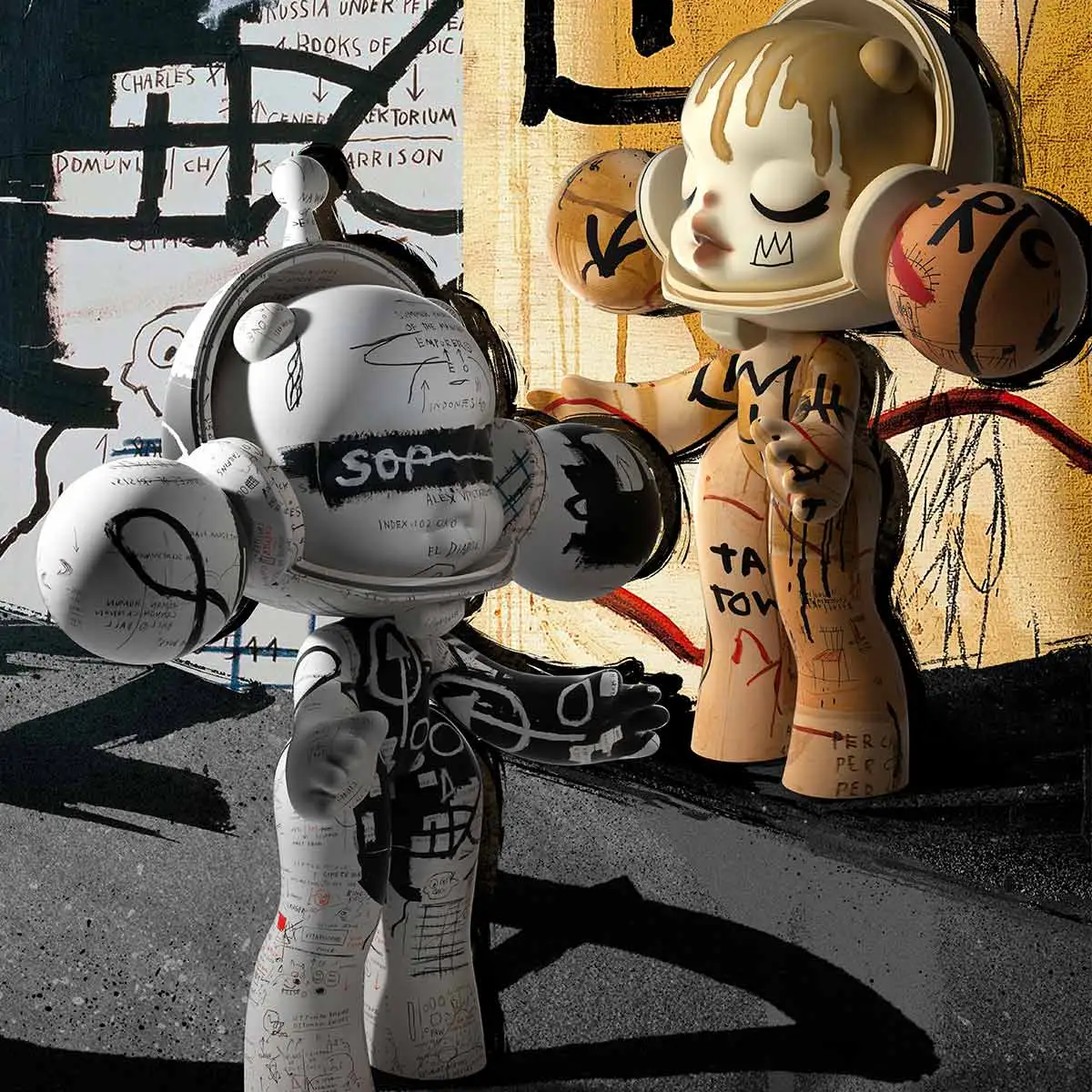 MEGA α SKULLPANDA 400% JEAN-MICHEL BASQUIAT - POP MART (France)