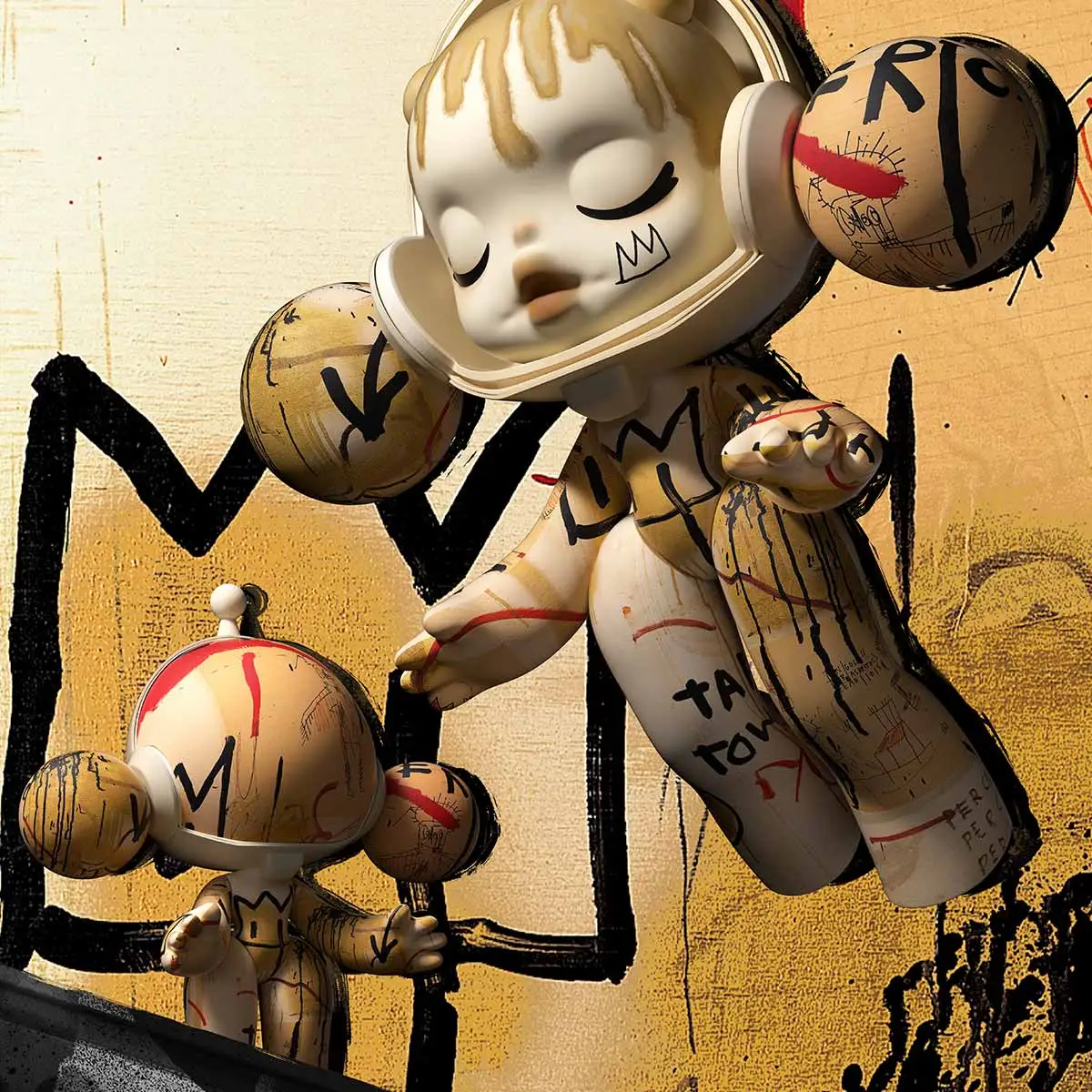 MEGA α SKULLPANDA 400% JEAN-MICHEL BASQUIAT - POP MART (Japan)