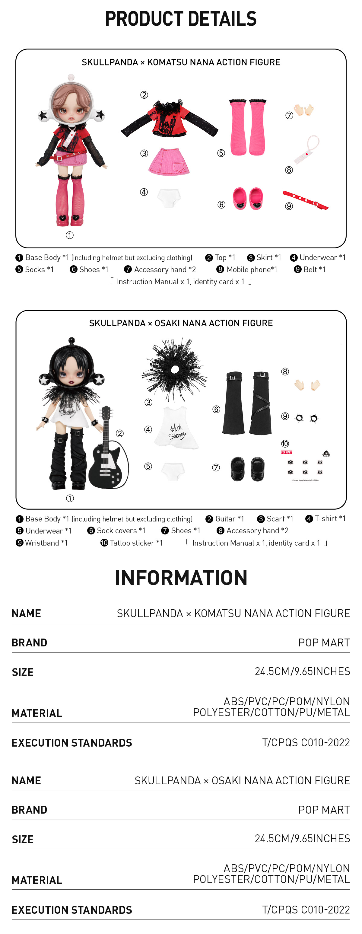 SKULLPANDA × Nana Action Figure - POP MART (Thailand)