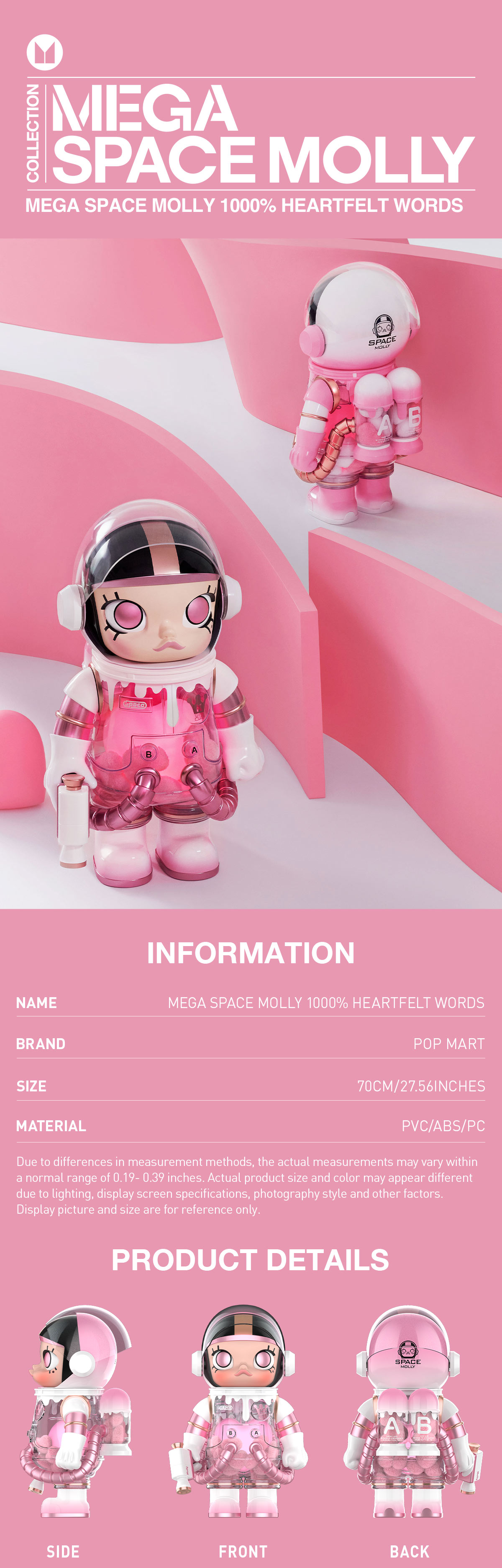 MEGA SPACE MOLLY 1000% Heartfelt Words - POP MART (Hong Kong