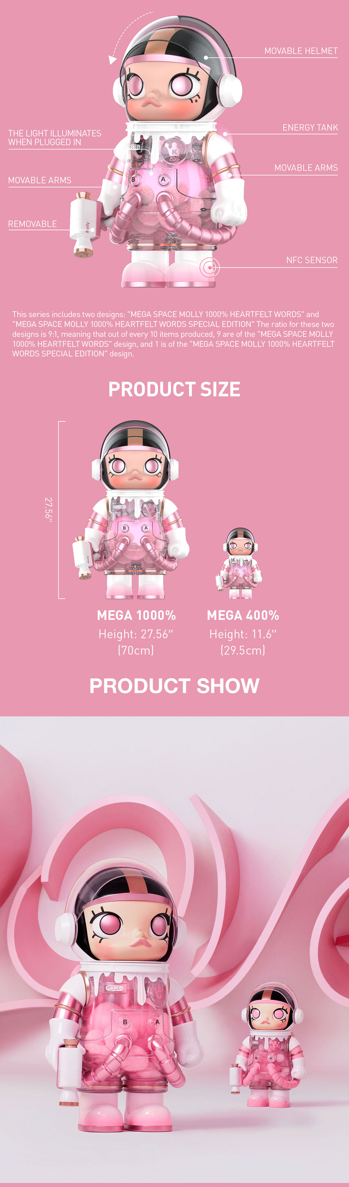 MEGA SPACE MOLLY 1000% Heartfelt Words - POP MART (Hong Kong, China)