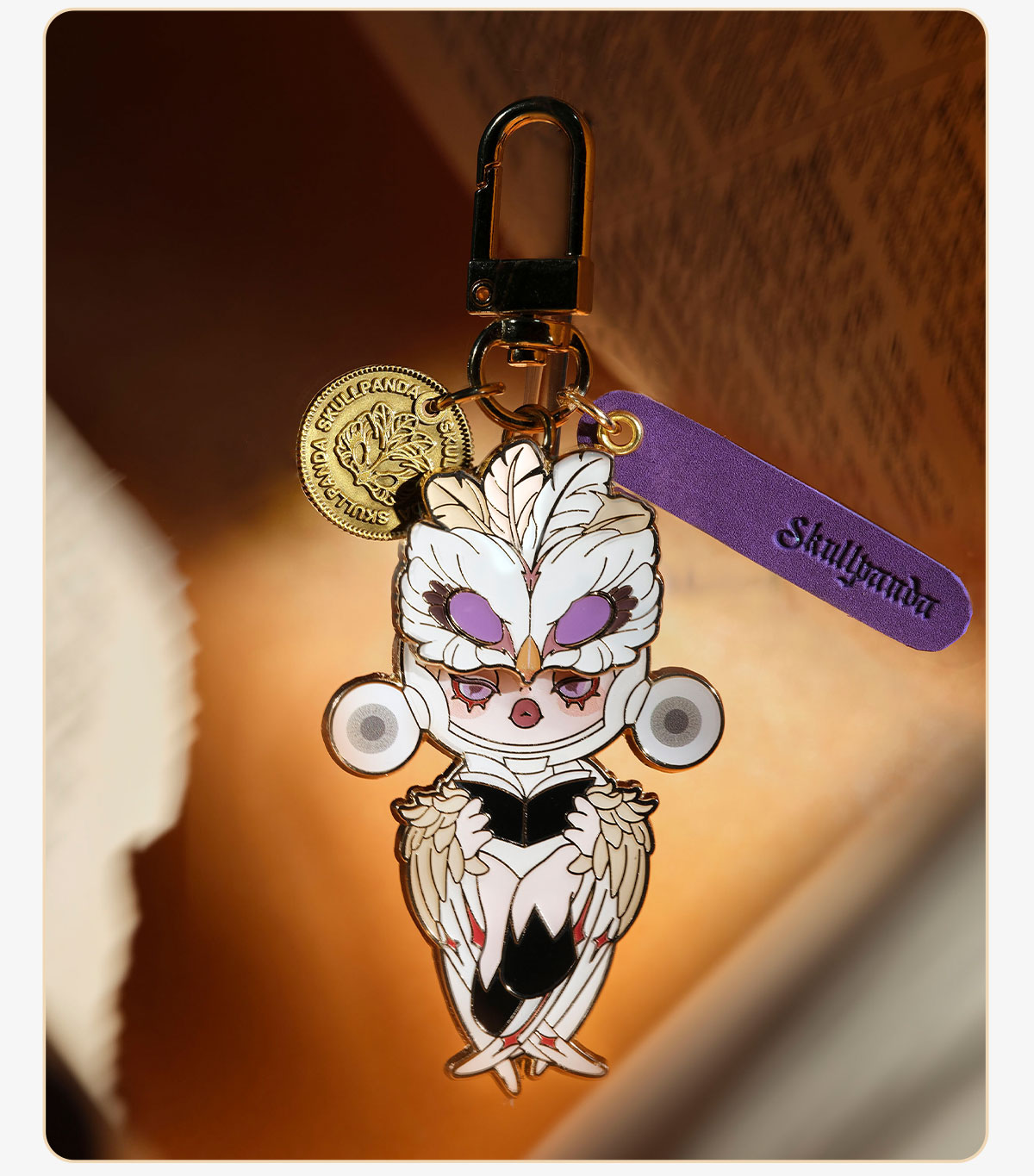 Popmart Skull Panda keychain handmade offers Hepburn