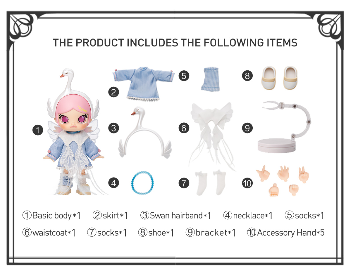 その他 POPMART MOLLY morphose into Swan MOLLY METAMORPHOSE INTO SWAN ACTION FIGURE Molly with pink