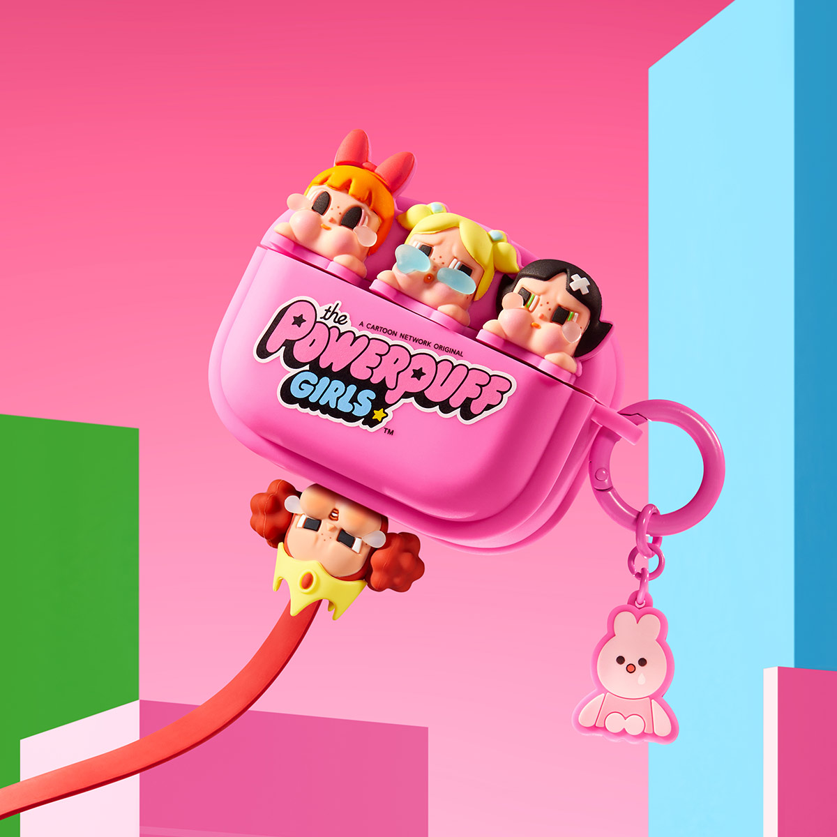 POPMART crybaby airpods proケース powerpuff POP MART CRYBABY x The Powerpuff Girls Series Earphone Case