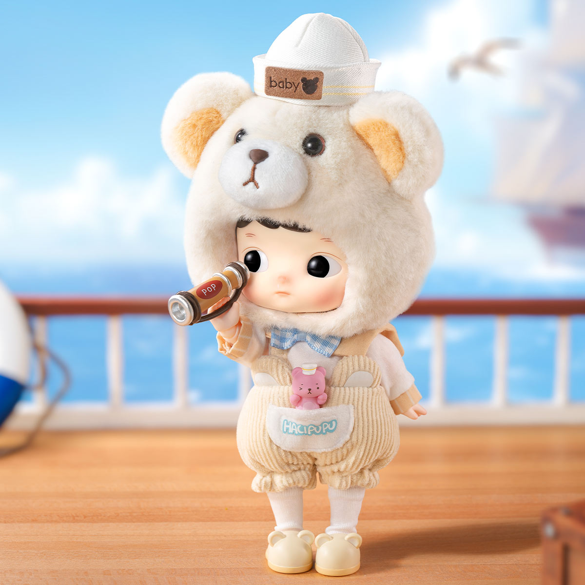 HACIPUPU Captain Bear Action Figure - POP MART (Japan)