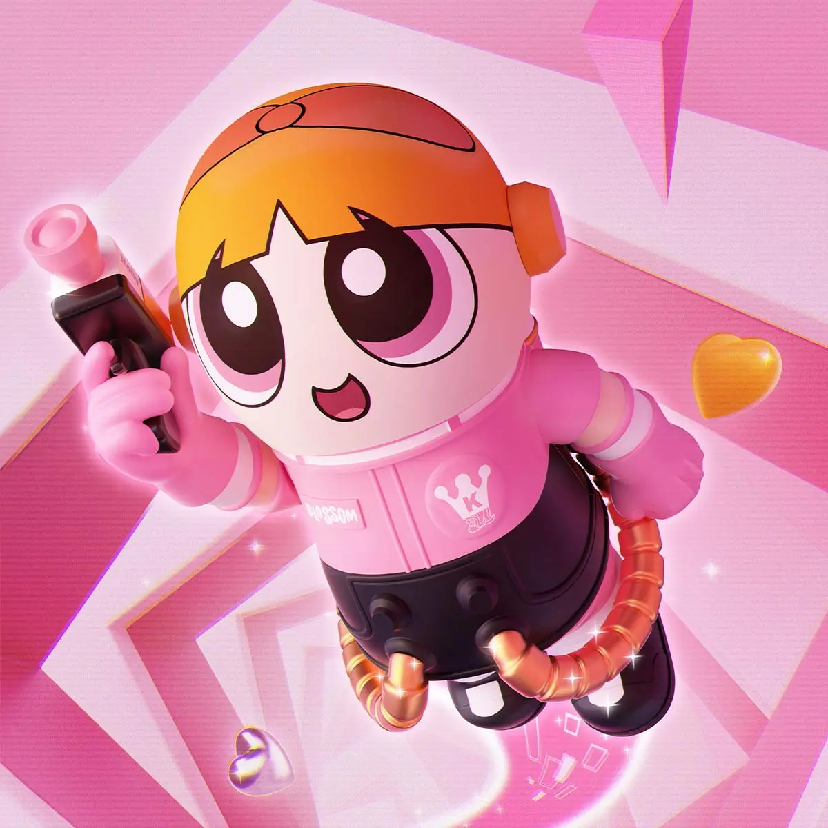 MRGA SPACE MOLLY 400% THE POWERPUFF GIRLS Blossom - POP MART 