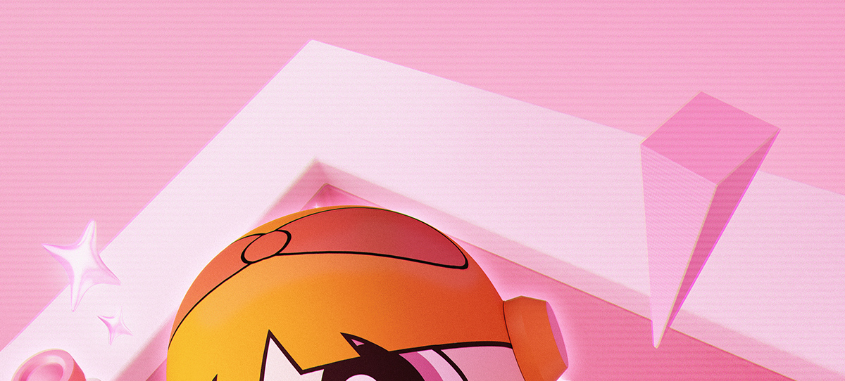 MRGA SPACE MOLLY 400% THE POWERPUFF GIRLS Blossom - POP MART