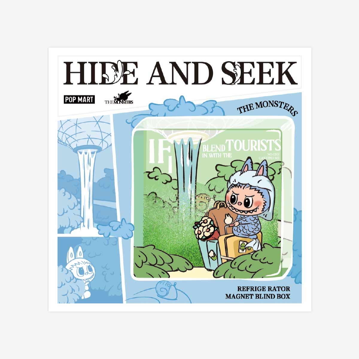 LABUBU HIDE AND SEEK IN SINGAPORE SERIES-Fridge Magnet Blind