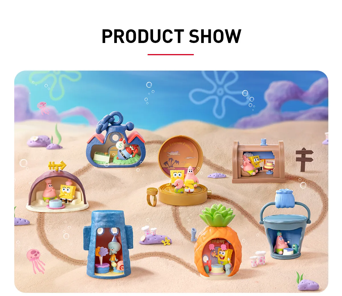 POP MART SpongeBob SquarePants Carnival Anniversary Series Scene Sets Blind Box Action Toys Figure Birthday Gift K Toy popmart, Buku & Alat Tulis, Komik dan Manga di Carousell