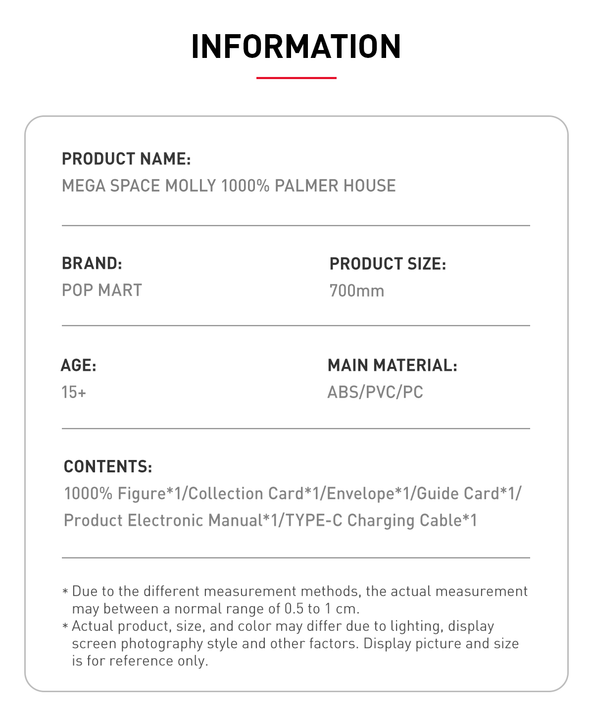 MEGA SPACE MOLLY 1000% PALMER HOUSE - POP MART (South Korea)