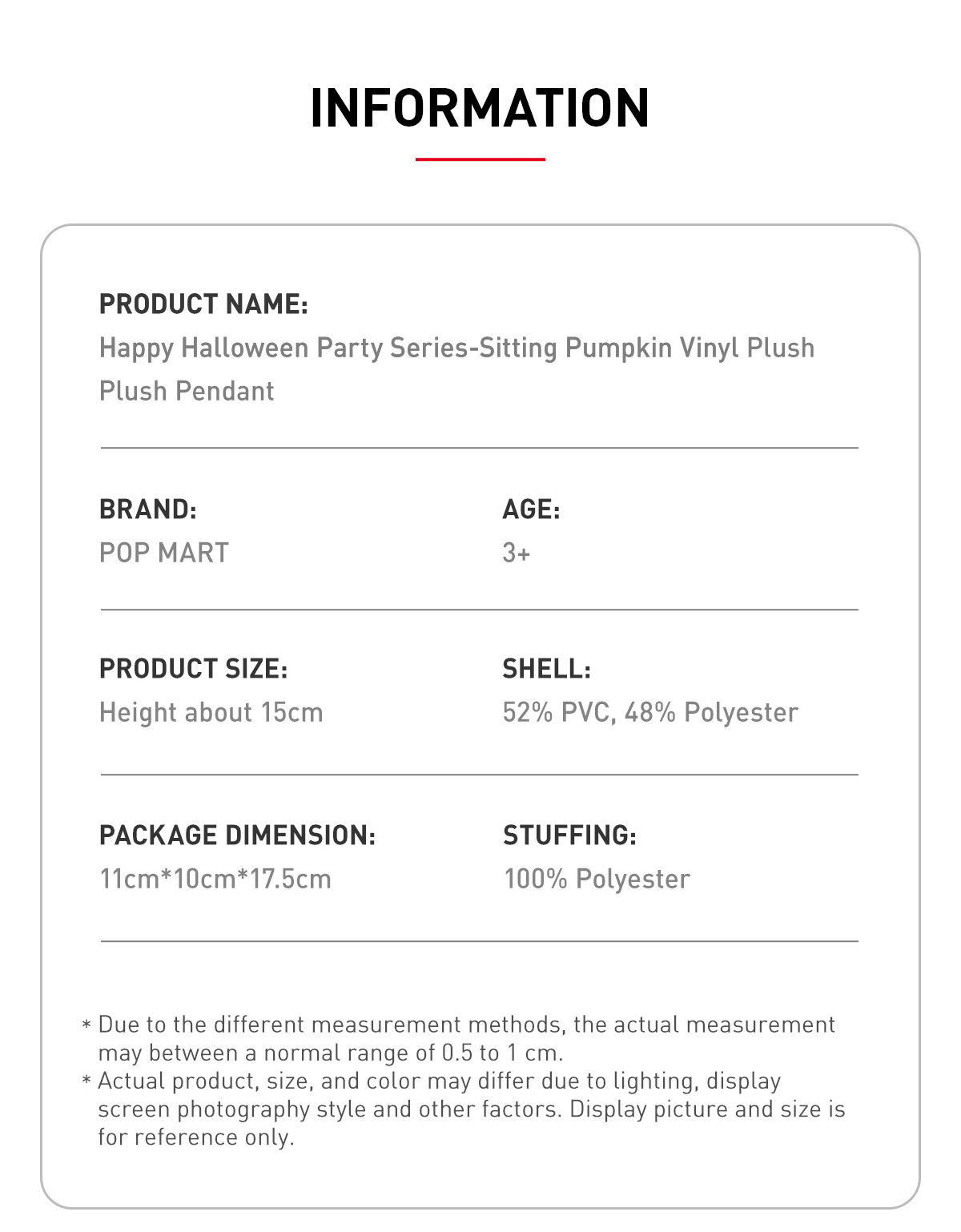Happy Halloween Party Series-Sitting Pumpkin Vinyl Plush
