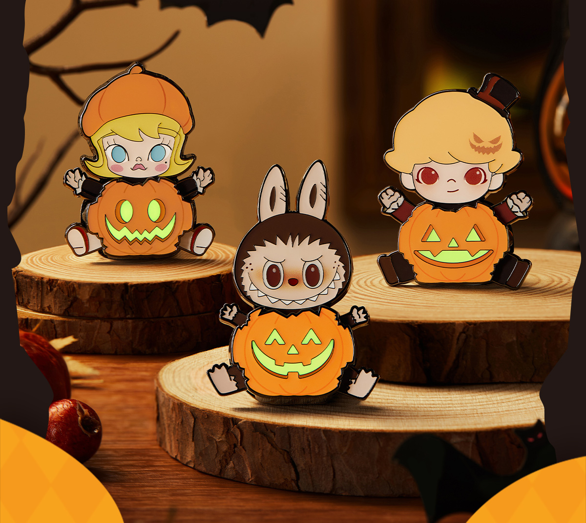 Happy Halloween Party Series-Sitting Pumpkin Vinyl Plush Pendant - POP MART  (United Kingdom)