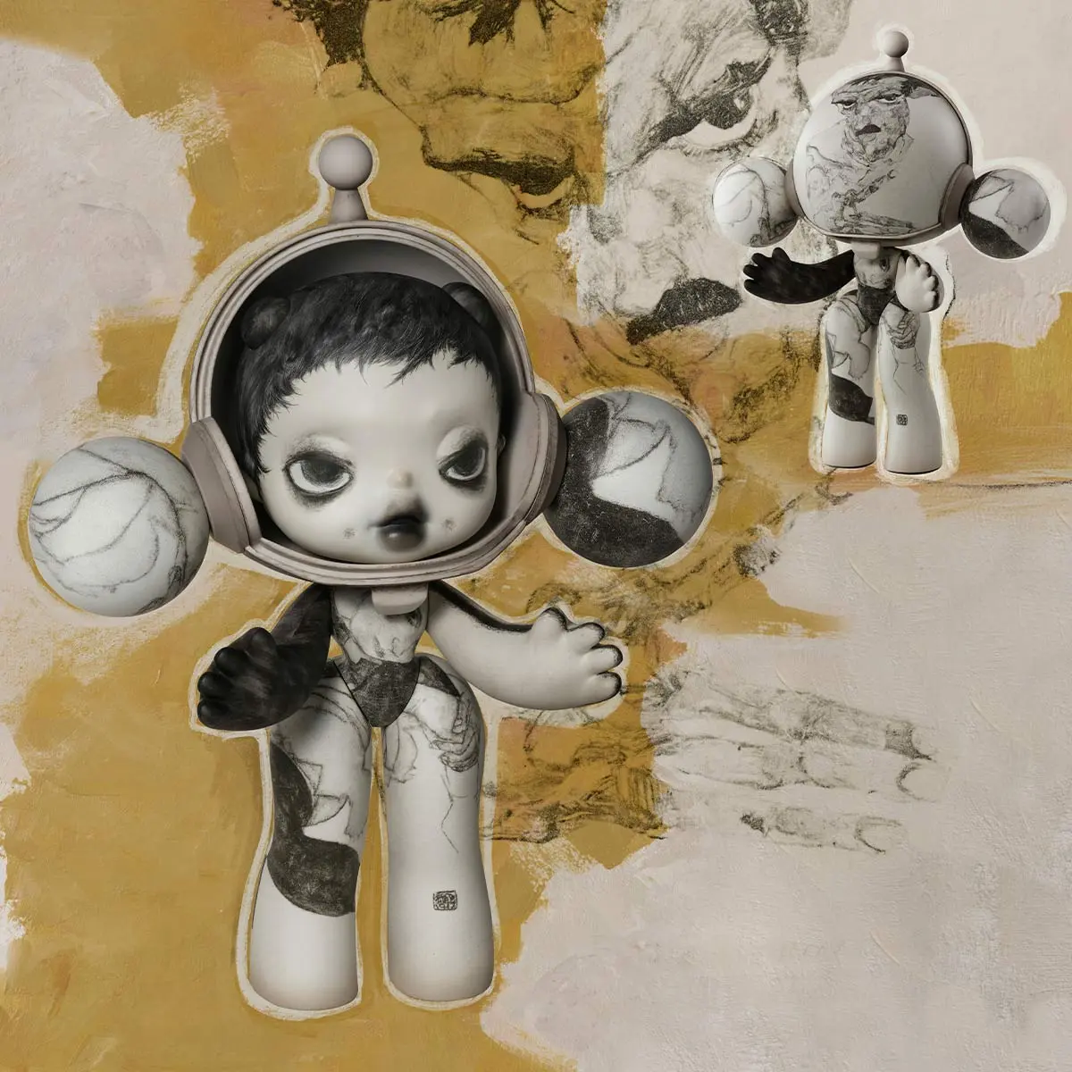MEGA α SKULLPANDA 400% Egon Schiele - POP MART (Switzerland)