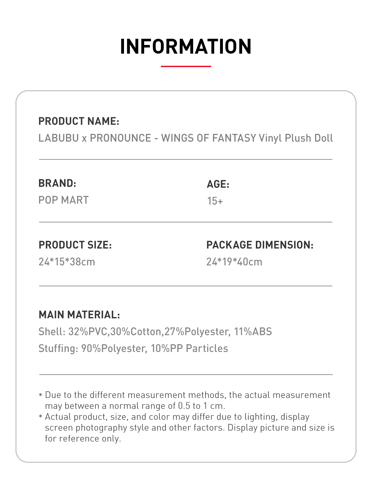 LABUBU × PRONOUNCE - WINGS OF FANTASY Vinyl Plush Doll - POP