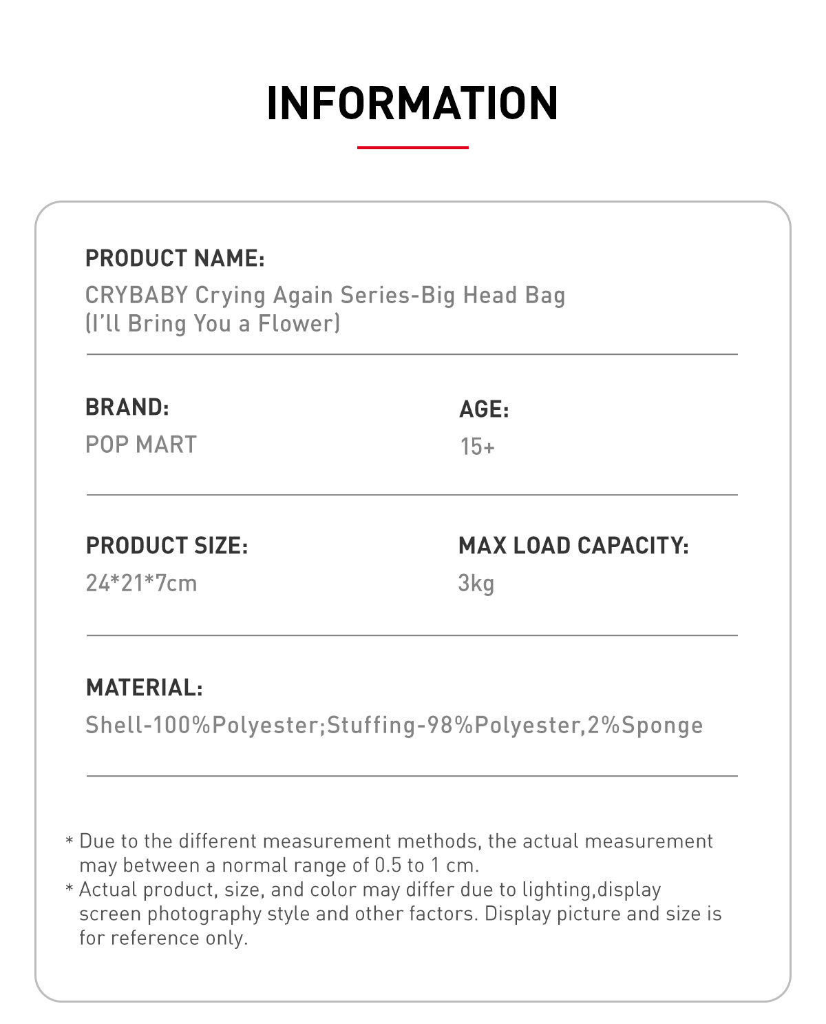 CRYBABY Crying Again Series-Big Head Bag(I'll Bring You a