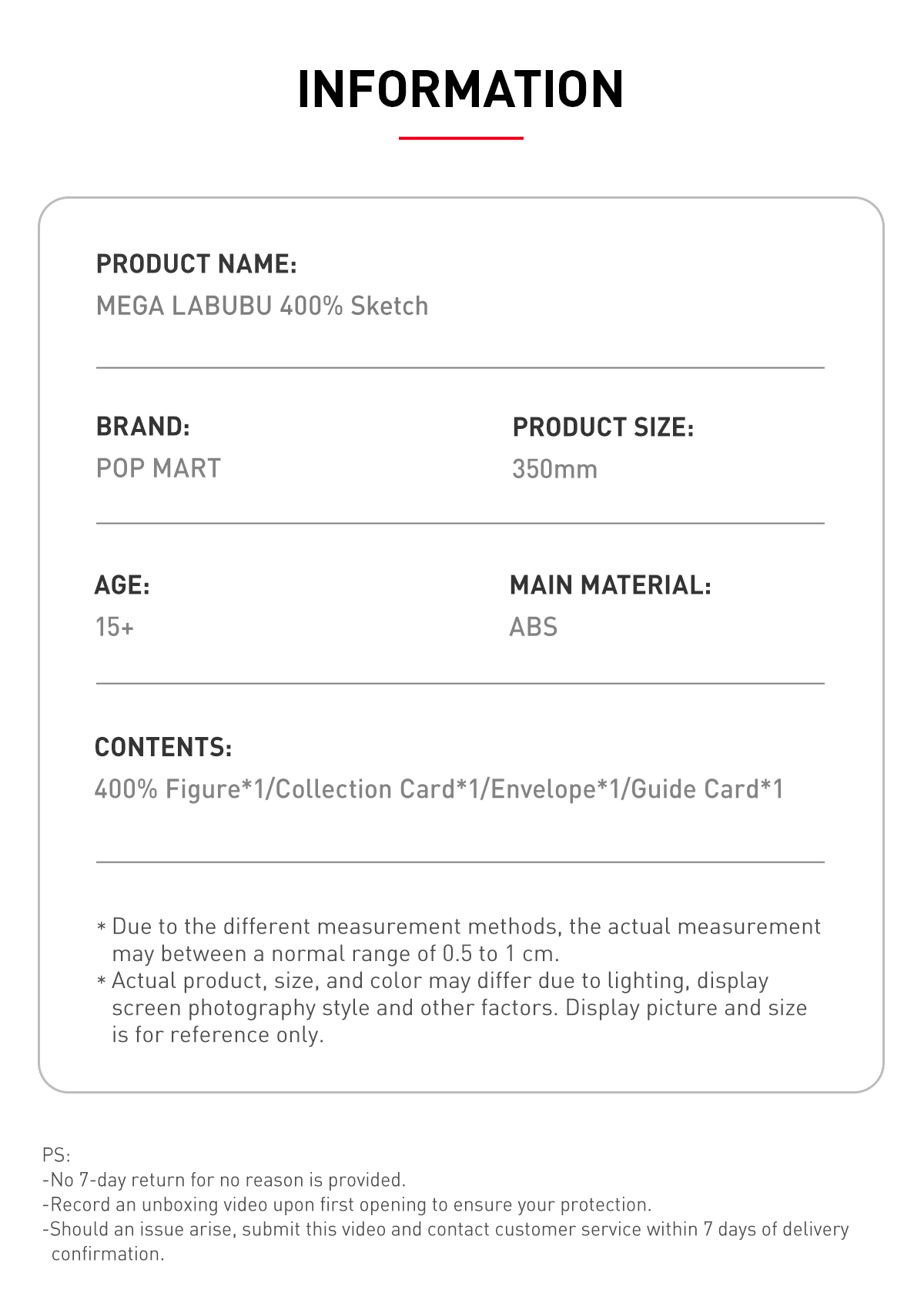 MEGA LABUBU 400% Sketch - POP MART (Austria) MEGA LABUBU 400% Sketch - POP MART (Austria)