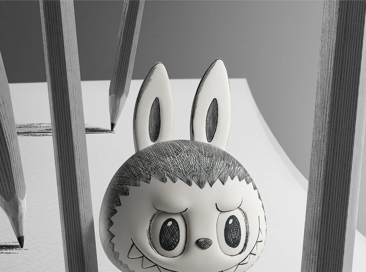 MEGA LABUBU 400% Sketch - POP MART (Singapore)