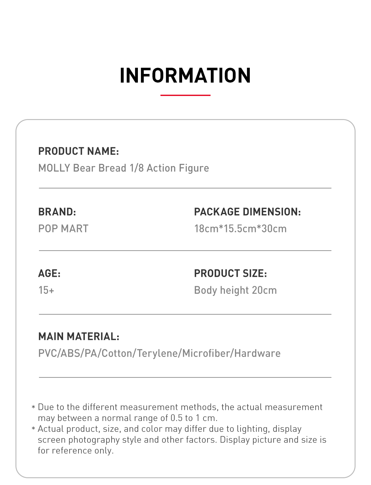 MOLLY Bear Bread 1/8 Action Figure - POP MART (Japan)