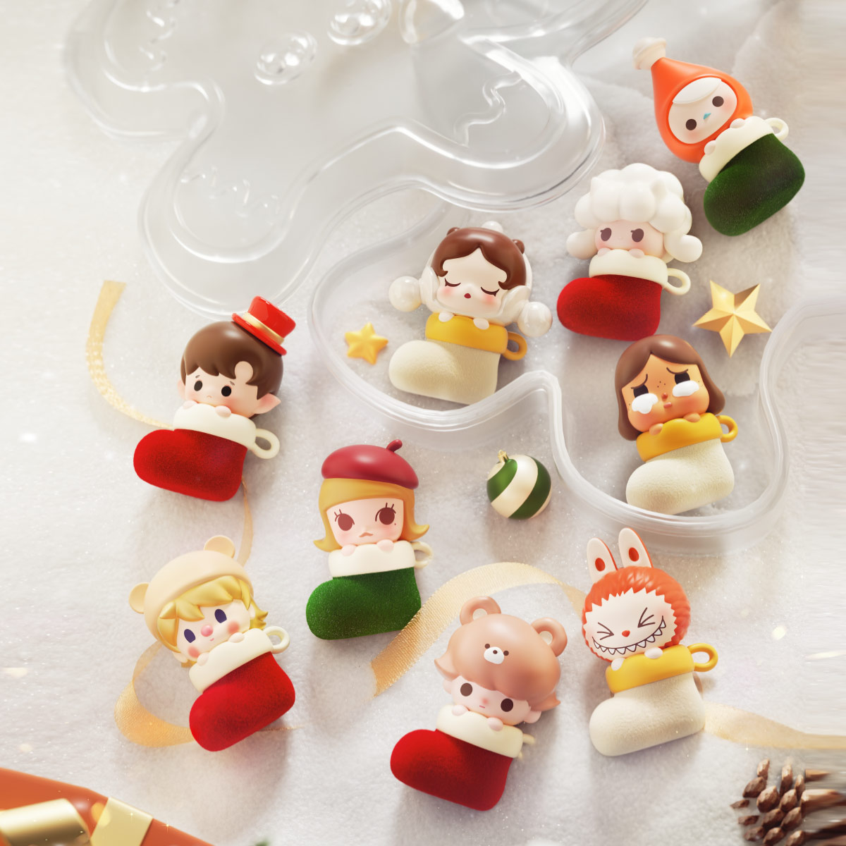 POP BEAN Christmas Sock Series Box Set - POP MART (Japan)