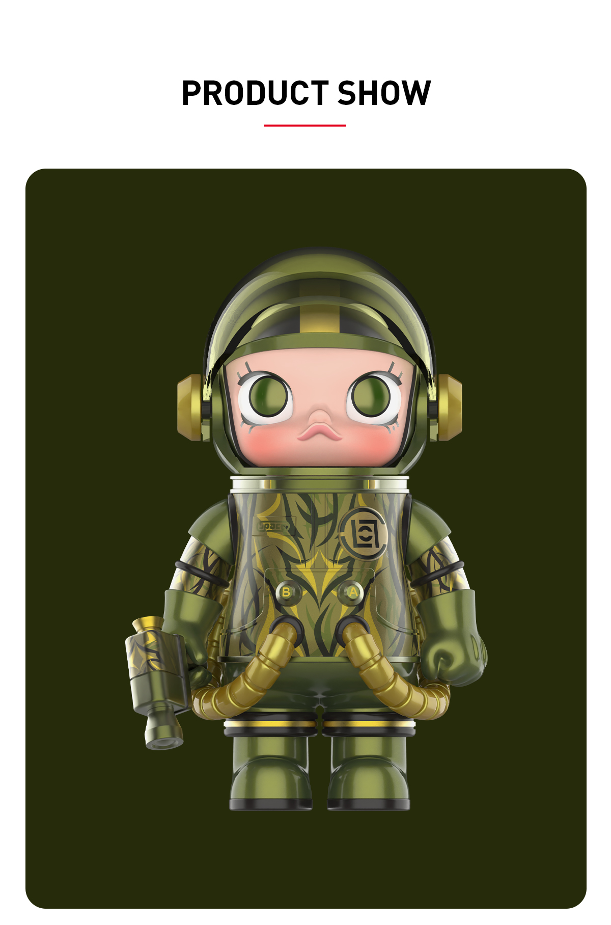MEGA SPACE MOLLY 100% CLOT-Olive Alienegra - POP MART (Japan)