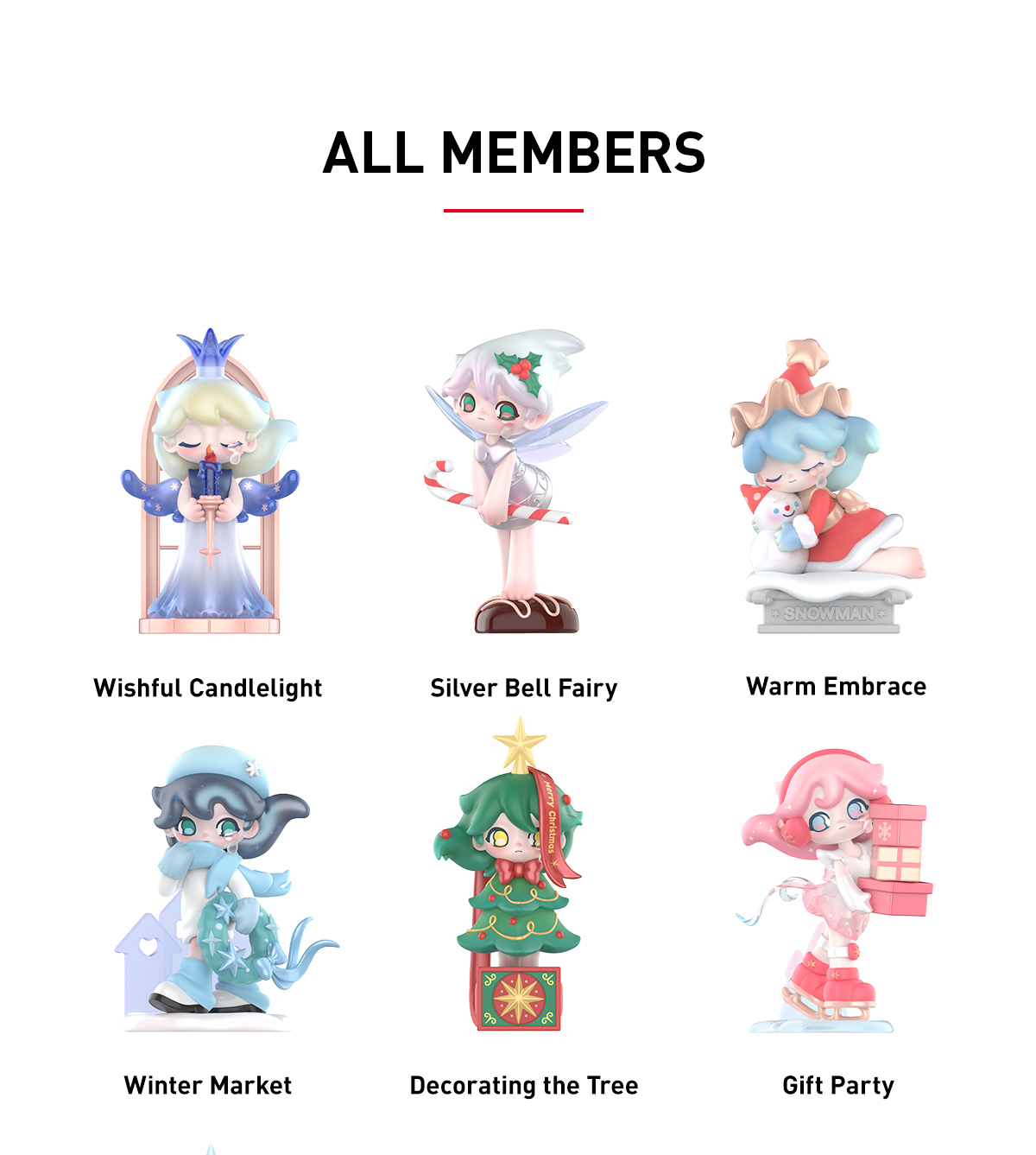 【AZURA】 Warm Christmas シリーズ ４点 エコバッグ付き AZURA Warm Christmas Series Figures - POP MART (Japan)