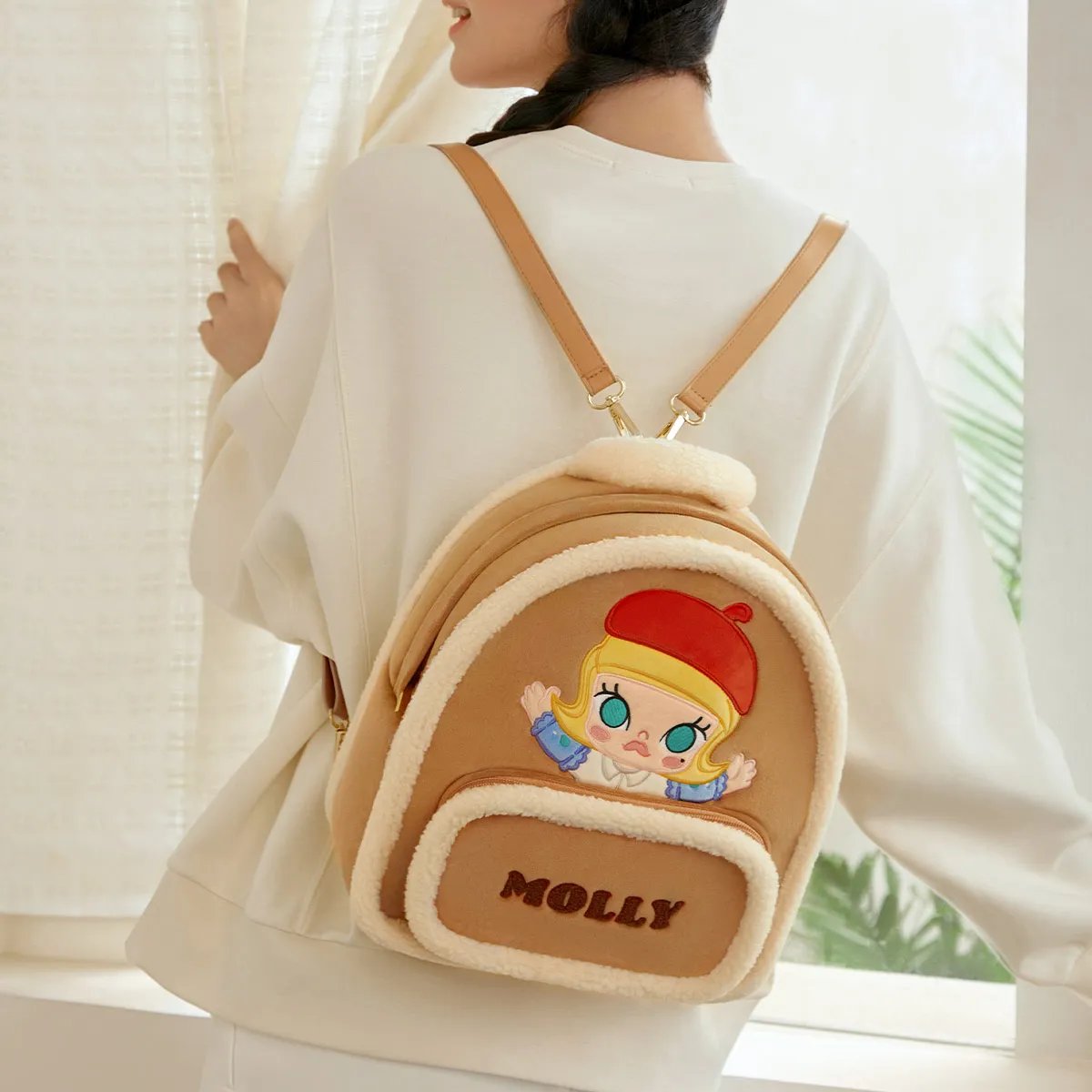 Classic Bag Series- MOLLY Suede Leather Backpack - POP MART  display picture 3