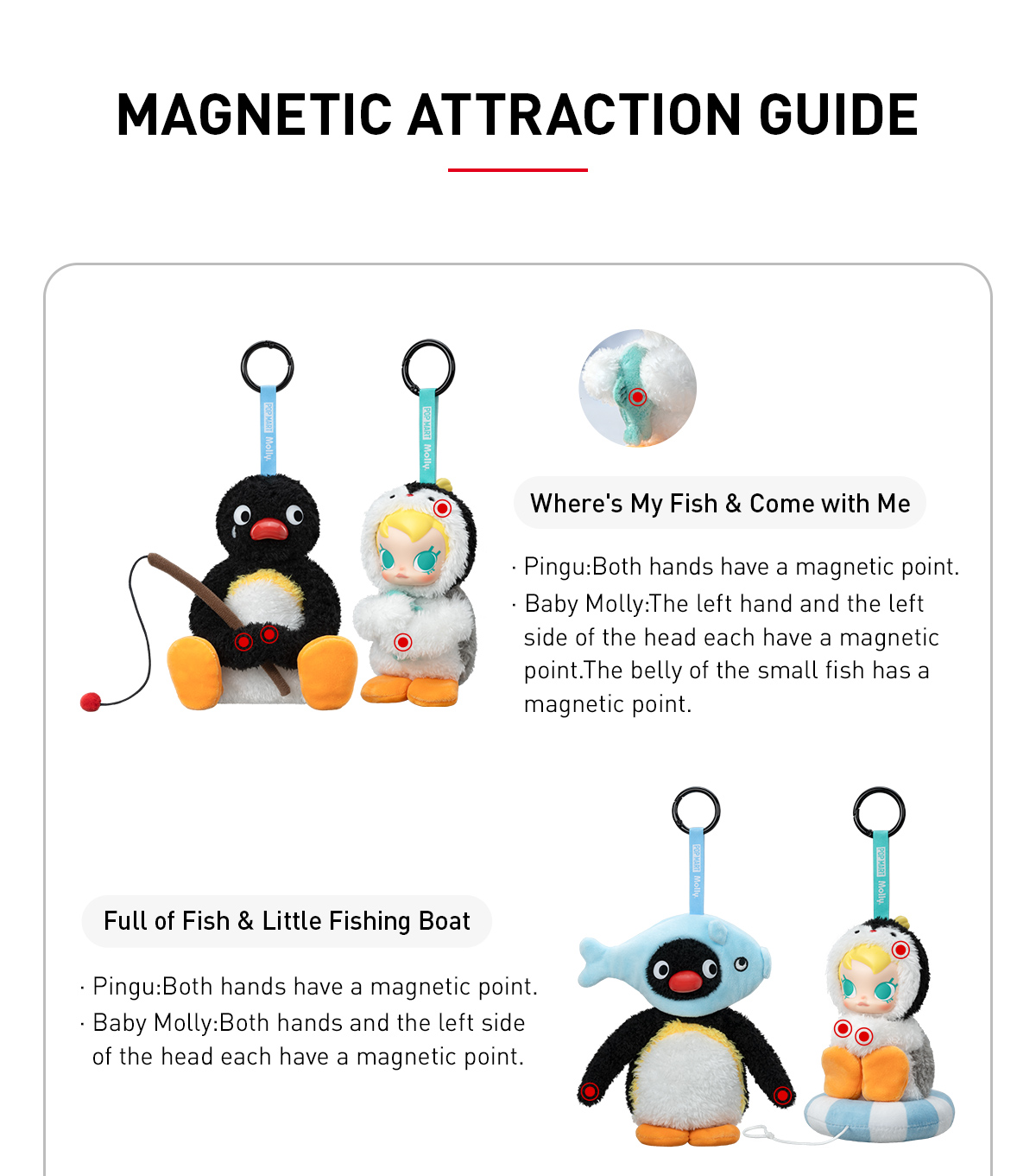 Baby Molly × Pingu Happy Fishing Series-Vinyl Plush Pendant