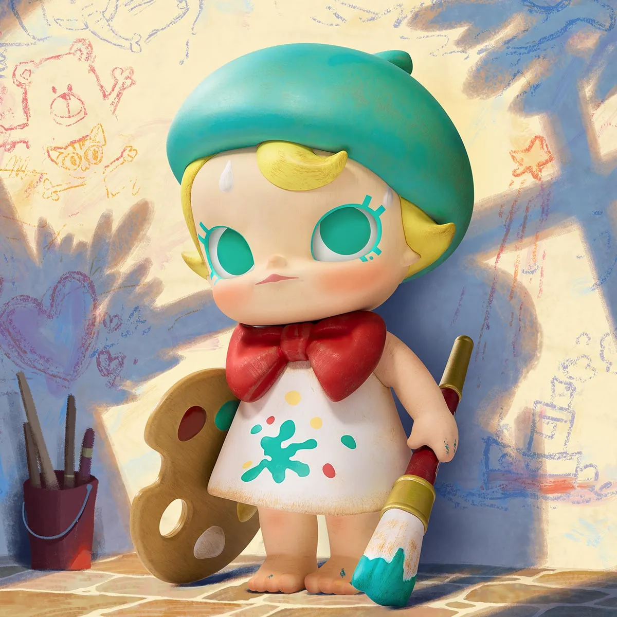 Baby Molly Future Painter Figurine - POP MART (Hong Kong, China)