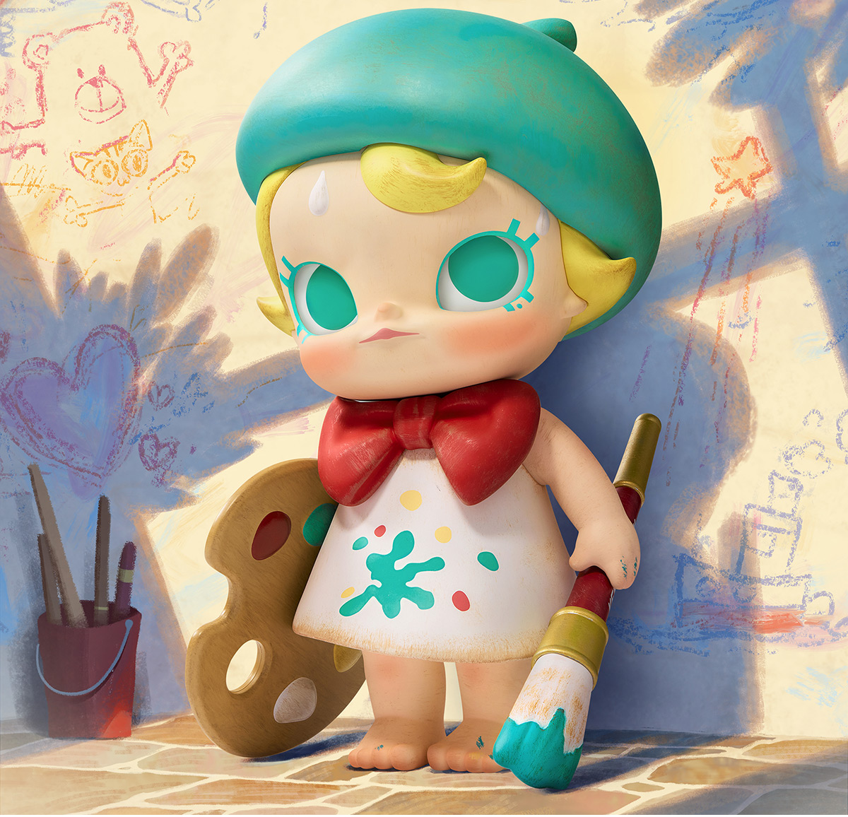 その他 Pop mart baby molly future painte Baby Molly Future Painter Figurine - POP MART (Hong Kong, China)