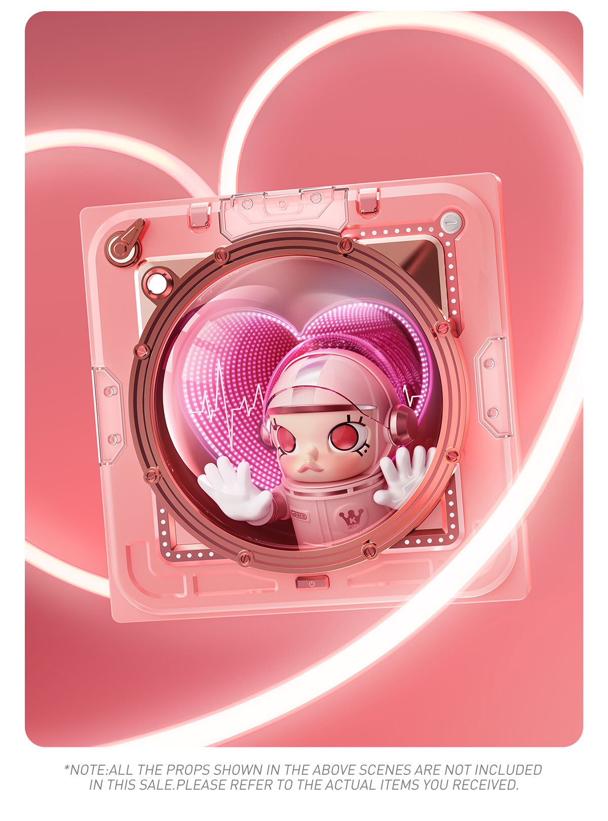 MEGA SPACE MOLLY SMITTEN LOVE《IN SPACE》3D Painting - POP MART