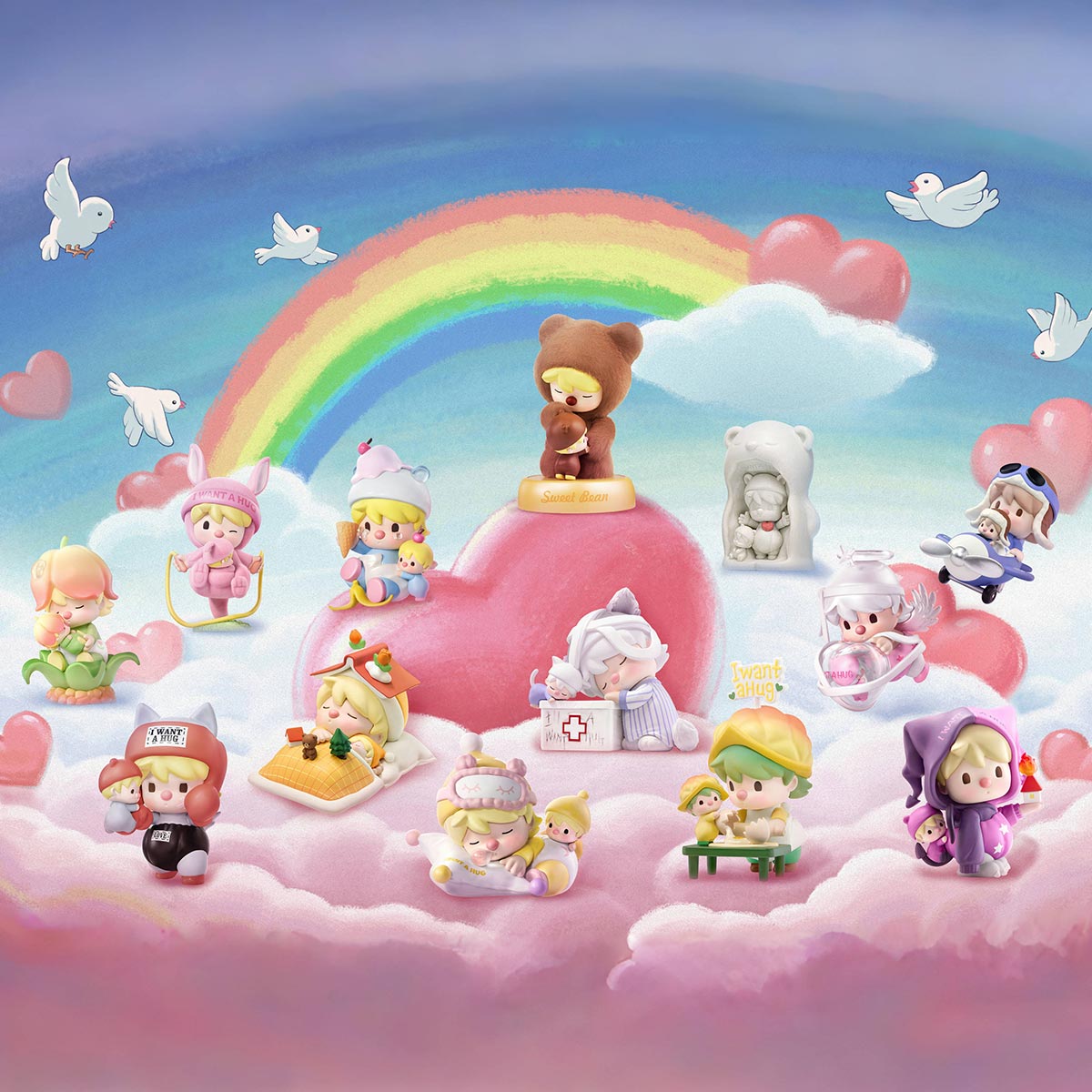 Sweet Bean I Want a Hug Series Figures - POP MART (Japan)