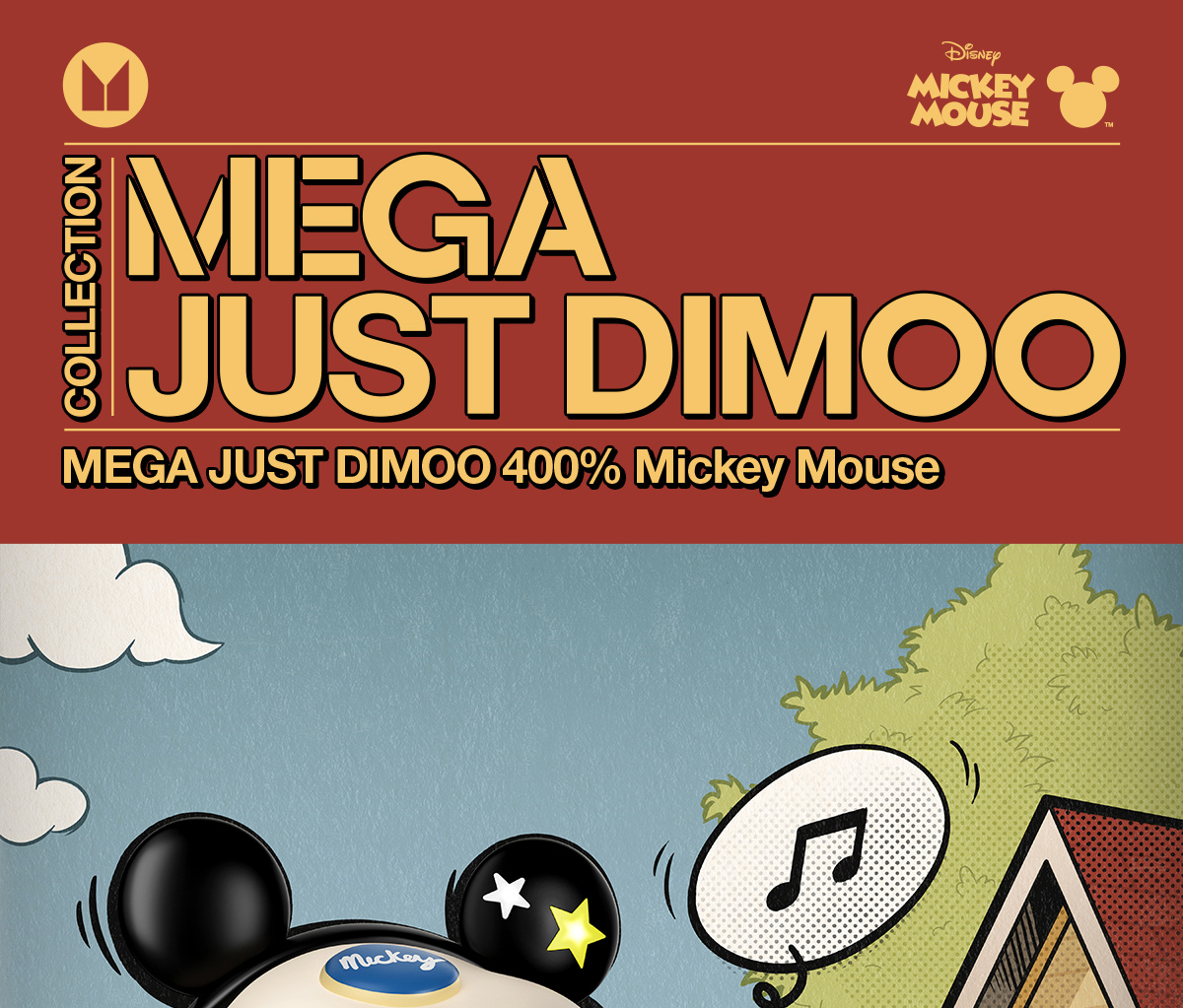 MEGA JUST DIMOO 400% Mickey Mouse - POP MART (Germany)