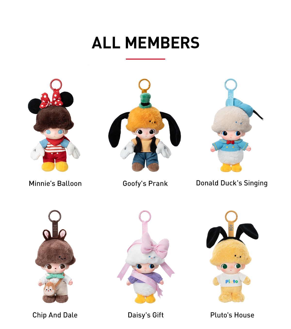 セットアップ DIMOO Box Blind Keychain Plush Series-Vinyl DISNEY × WORLD キャラクターグッズ