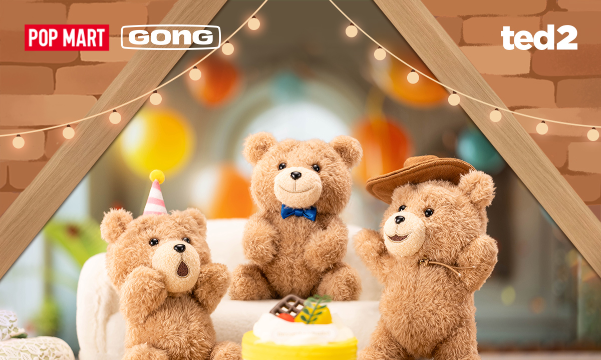 Ted2 Teddy Bear Action Plush Pendant - POP MART (Japan)