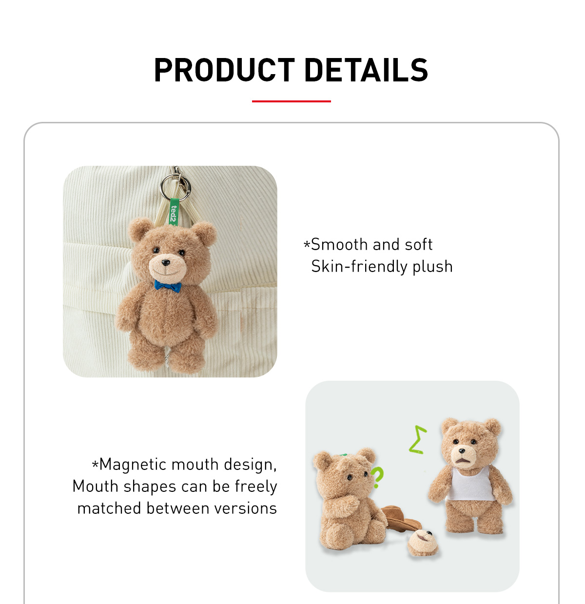 Ted2 Teddy Bear Action Plush Pendant - POP MART (Japan)