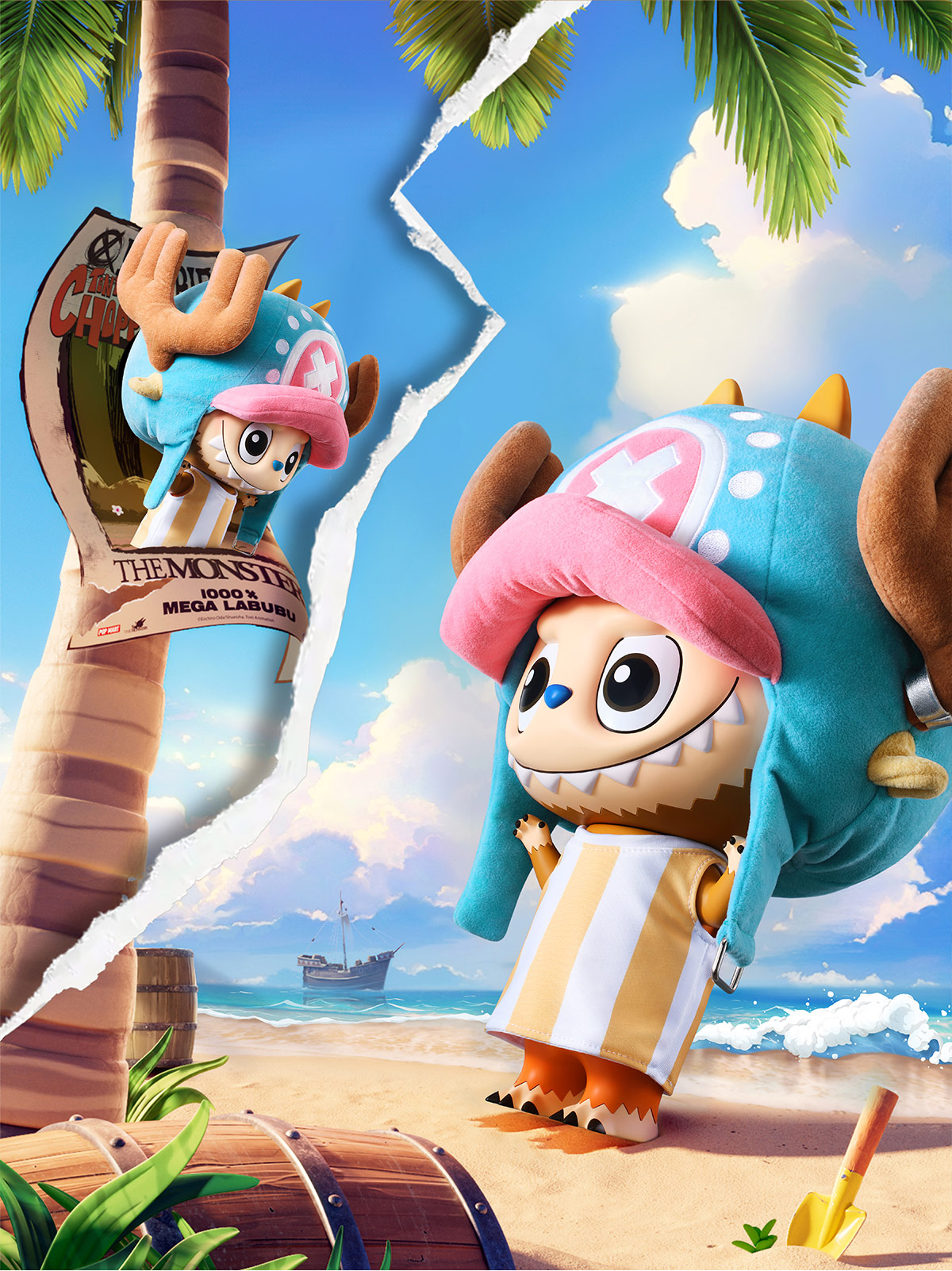 正規品POPMART MEGA LABUBU トニートニー・チョッパー 400% POPMART MEGA LABUBU 400% Tony Tony Chopper Limited Edition