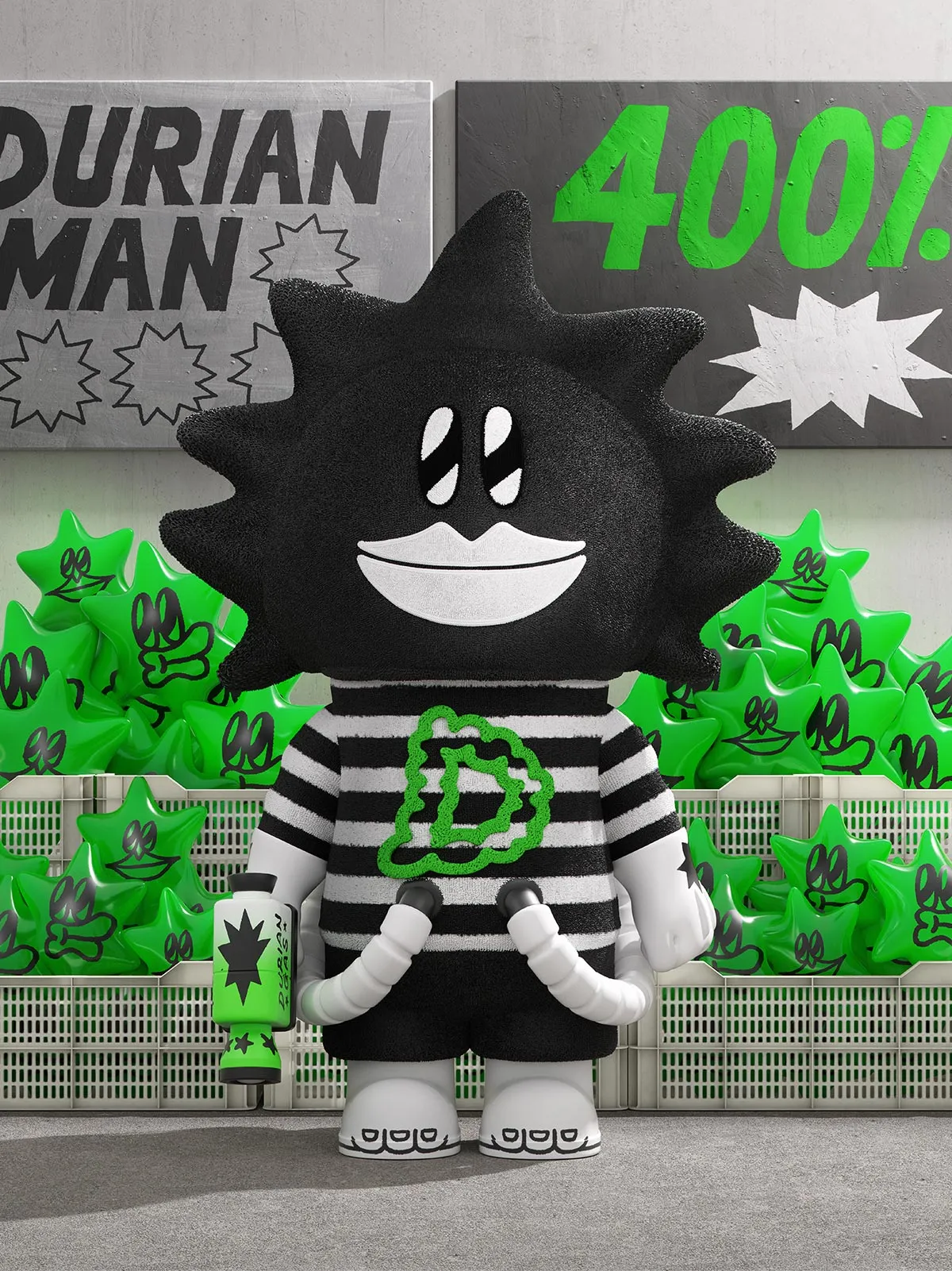MEGA SPACE MOLLY 400% LALA COMPANY - Durian Man - POP MART (Malaysia)