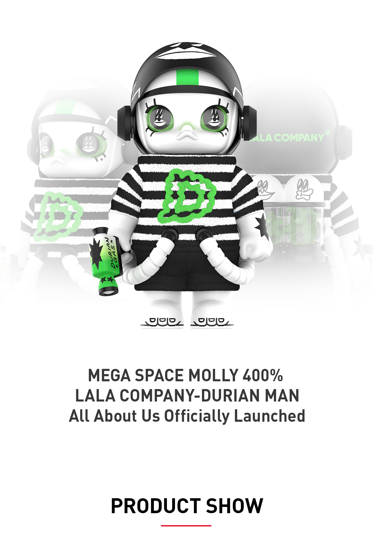 MEGA SPACE MOLLY 400% LALA COMPANY - Durian Man - POP MART