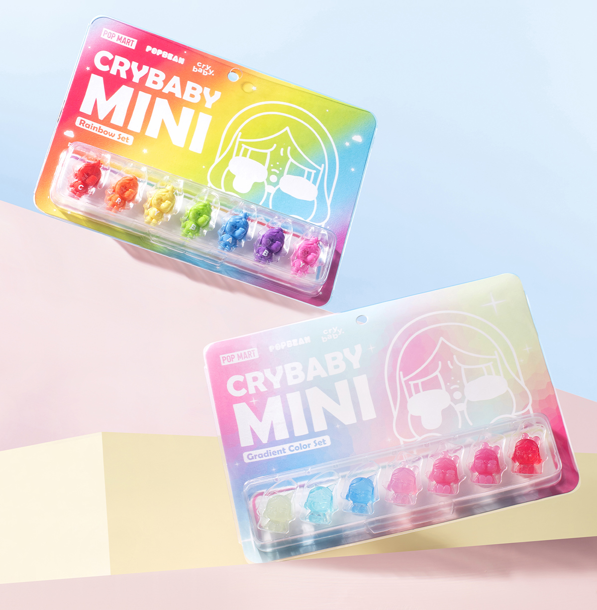 POP BEAN CRYBABY MINI FIGURE- Gradient Color Set - POP MART