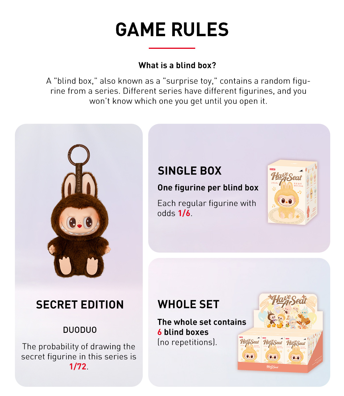 THE MONSTERS - Have a Seat Vinyl Plush Blind Box - POP MART (Japan)