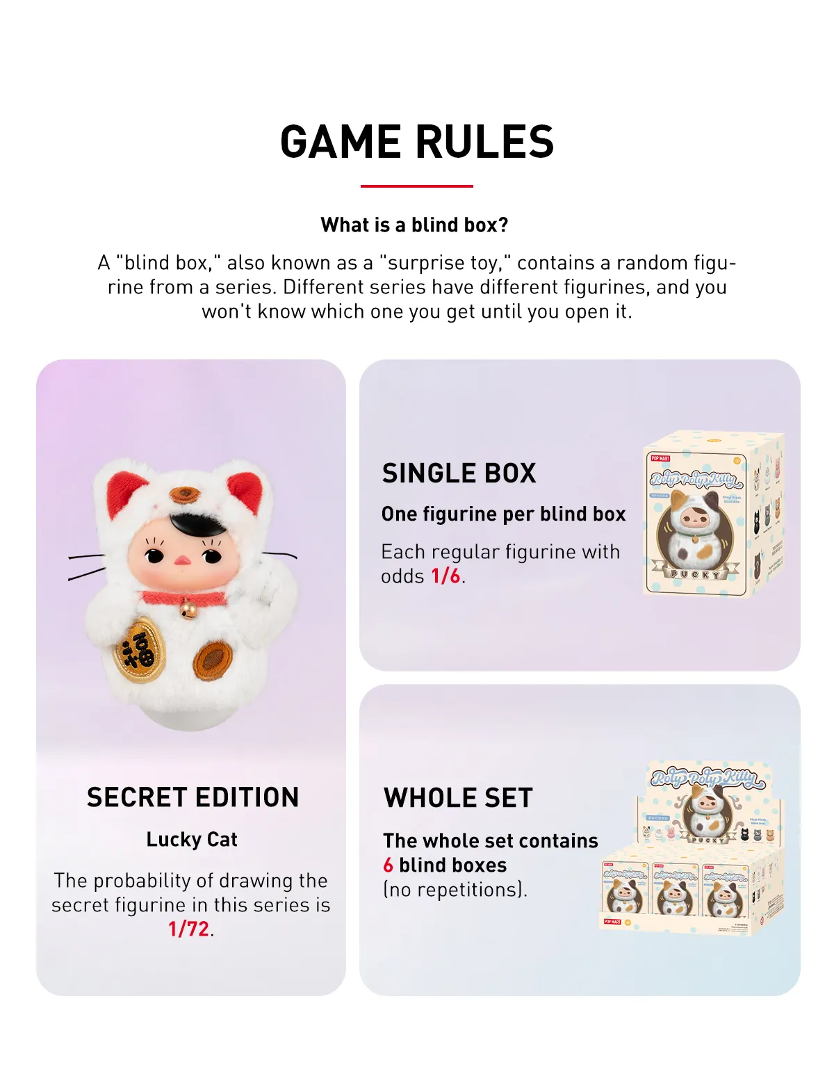 Pucky Roly Poly Keychain PUCKY Roly-Poly Kitty Series-Vinyl Plush Blind Box - POP MART (France)