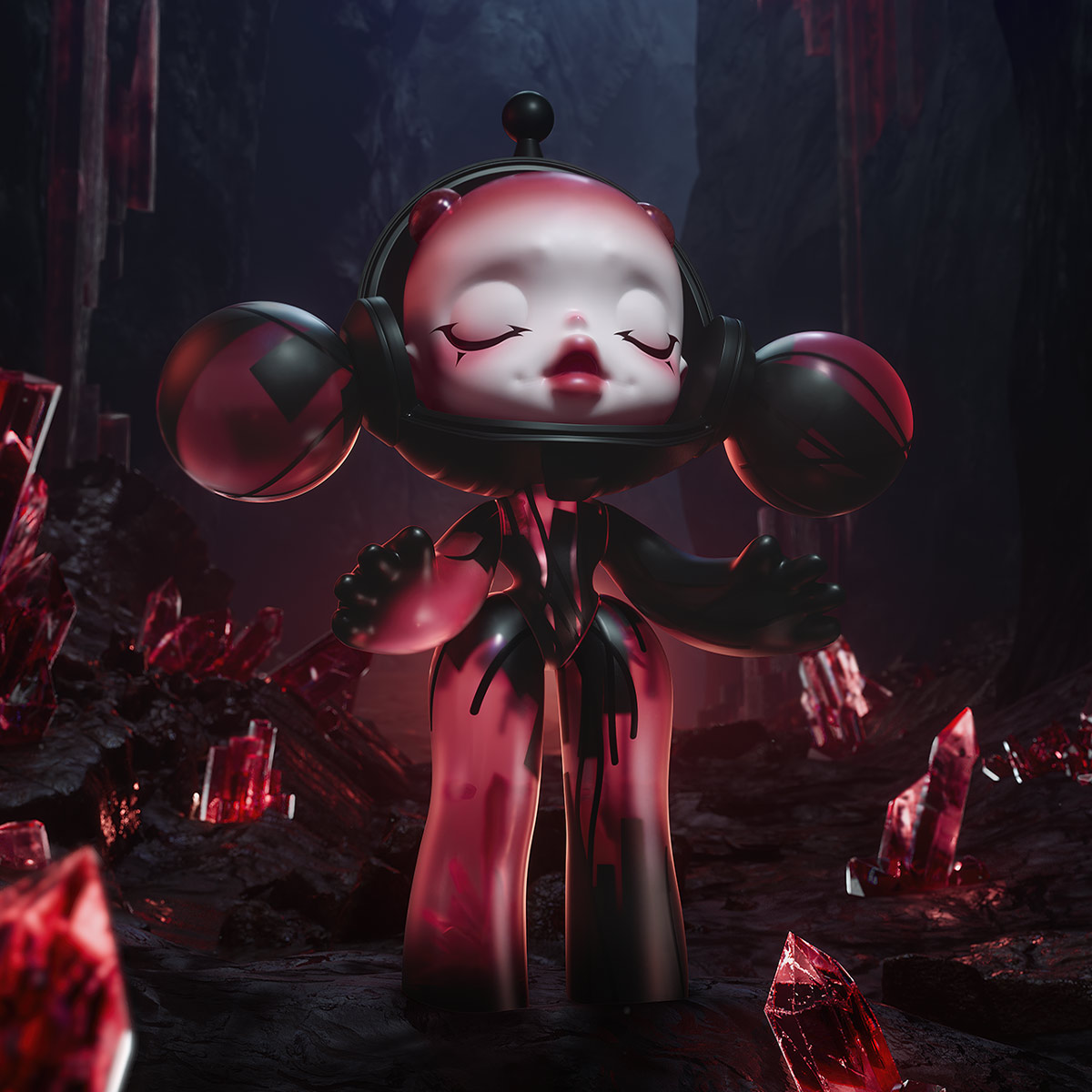 MEGA α SKULLPANDA 1000% Red Crystal - POP MART (United States)