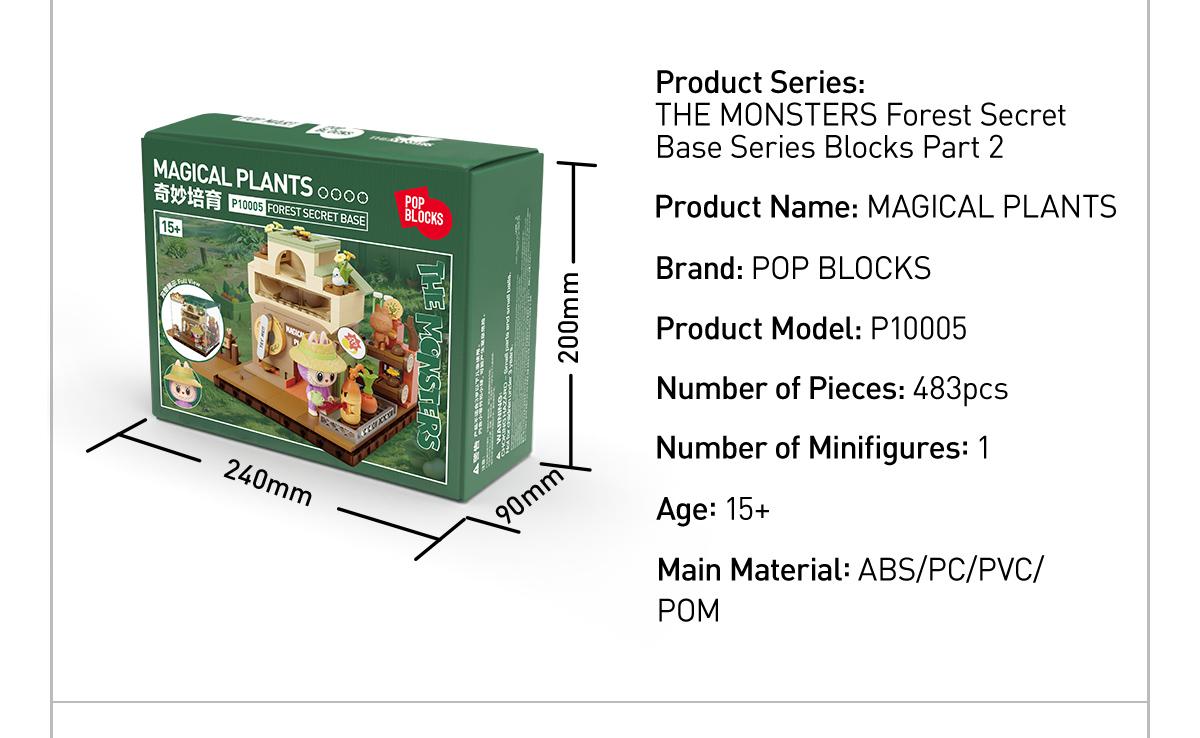 THE MONSTERS Forest Secret Base Series Blocks-Playful Home