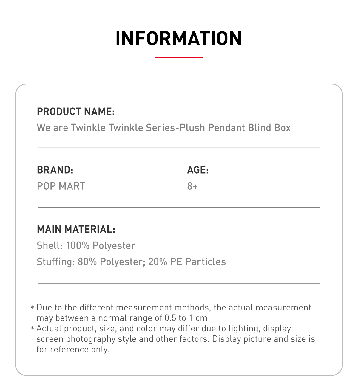 POP NOW:We are Twinkle Twinkle Series-Plush Pendant Blind Box