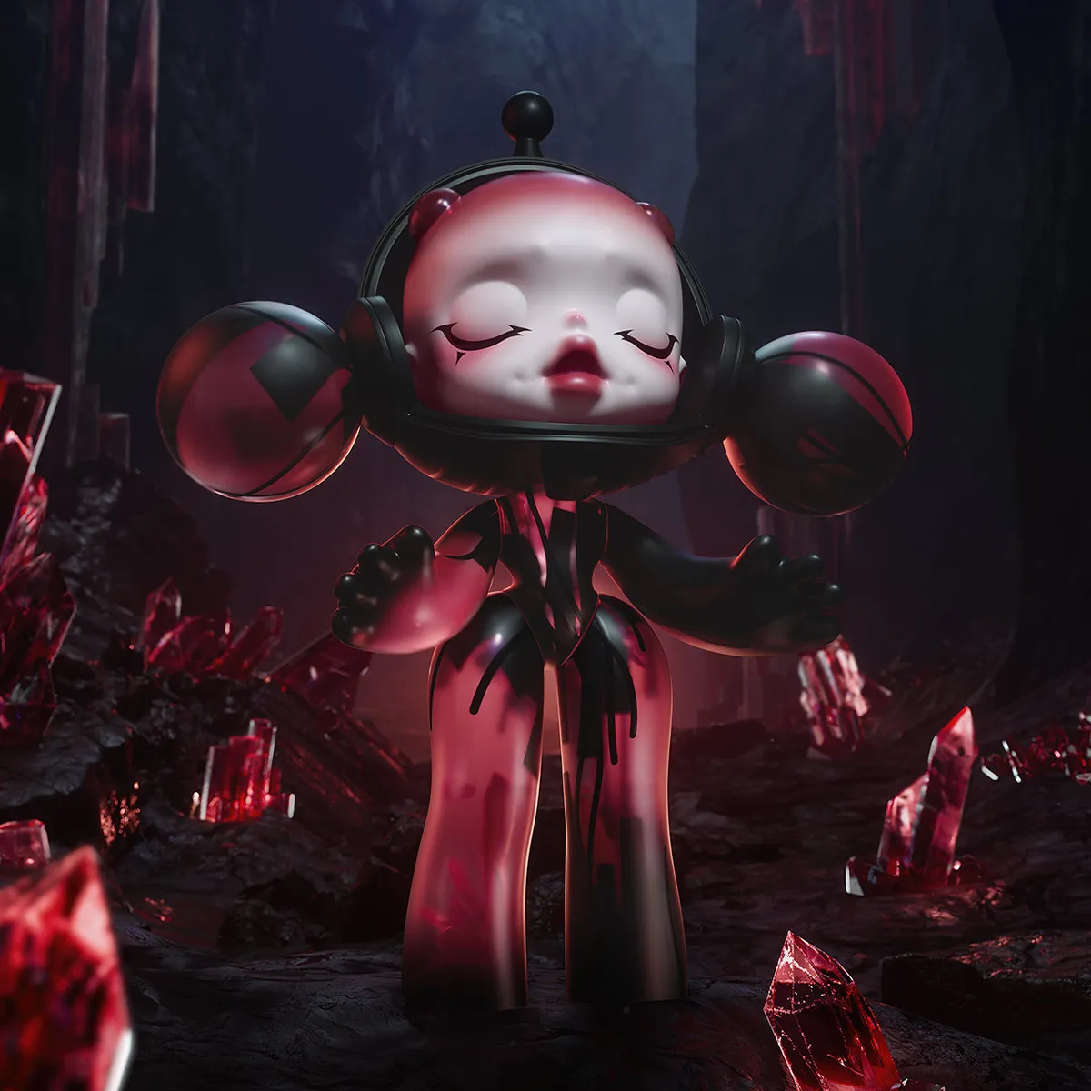 MEGA α SKULLPANDA 400% Red Crystal - POP MART (Slovakia)