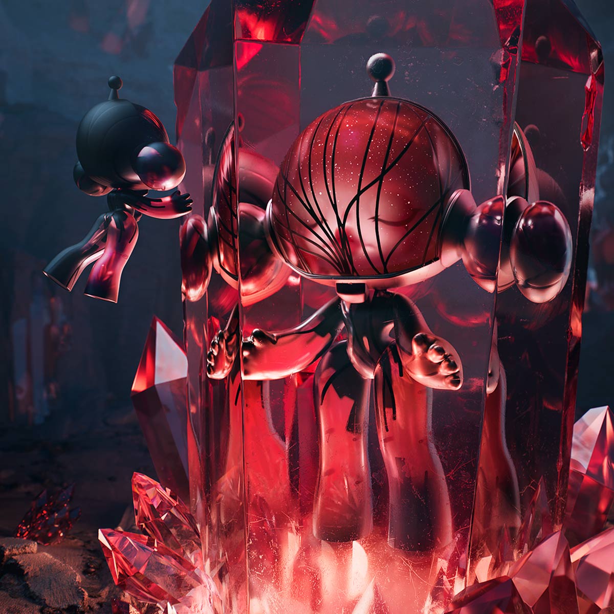 MEGA α SKULLPANDA 400% Red Crystal - POP MART (France)